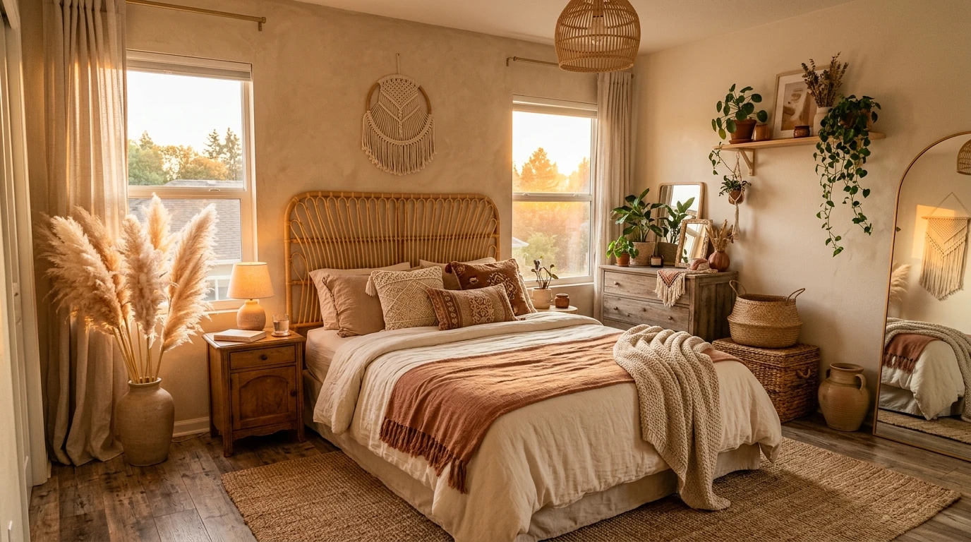 Cozy earthy bedroom idea 6