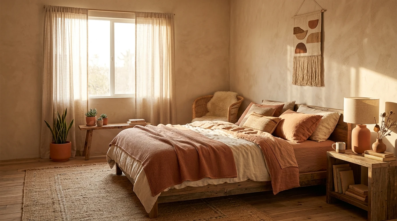 Cozy earthy bedroom idea 10