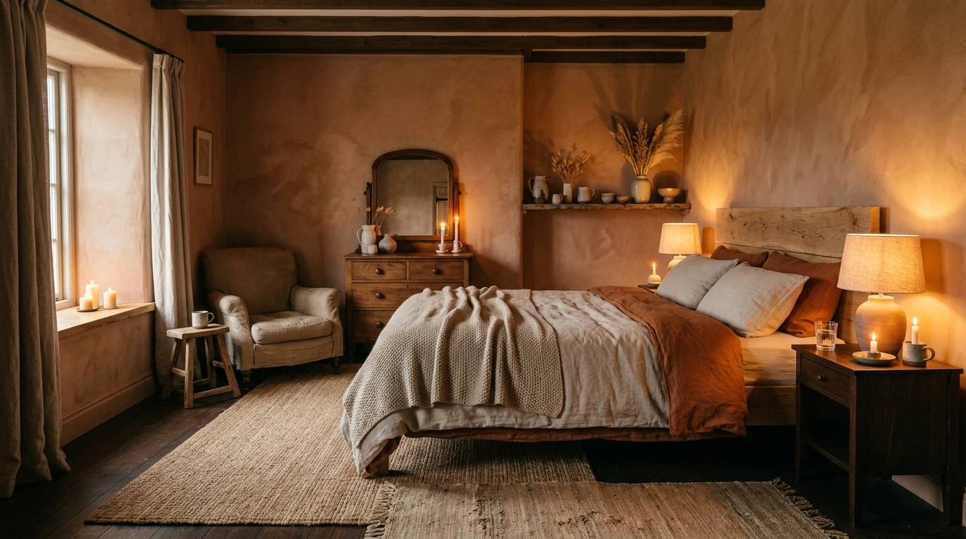 Cozy earthy bedroom idea 13