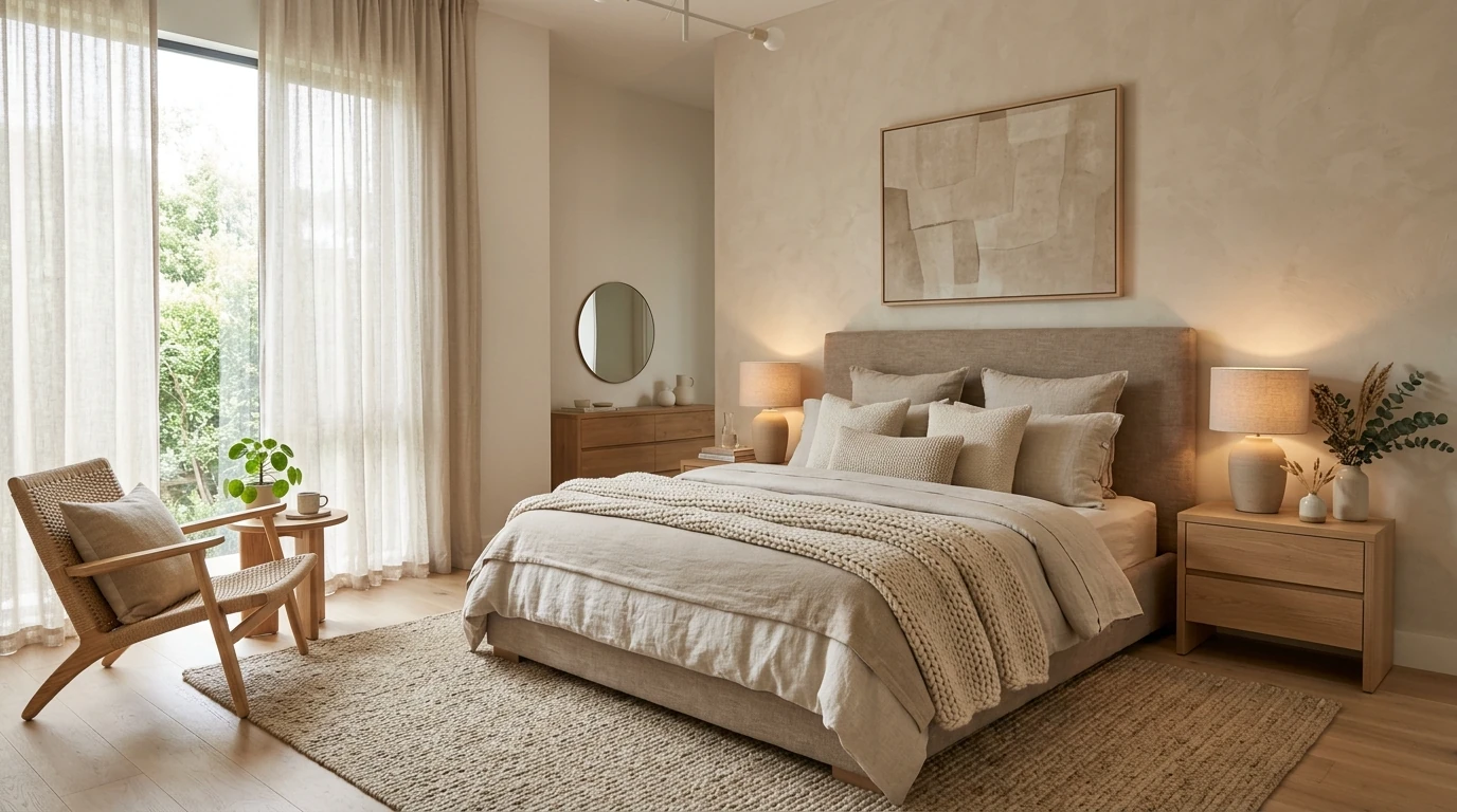 Cozy earthy bedroom idea 14