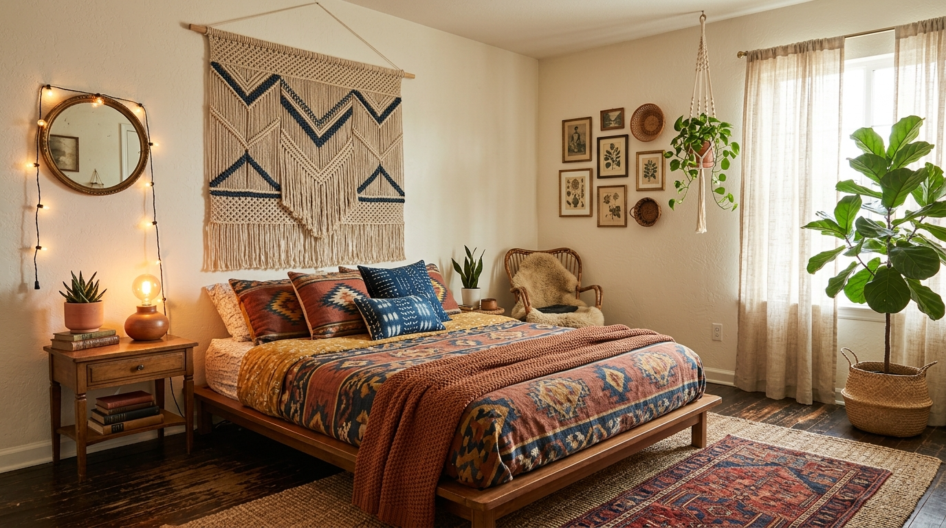 Charming Boho Bedroom Ideas for Relaxed Vibes idea 13