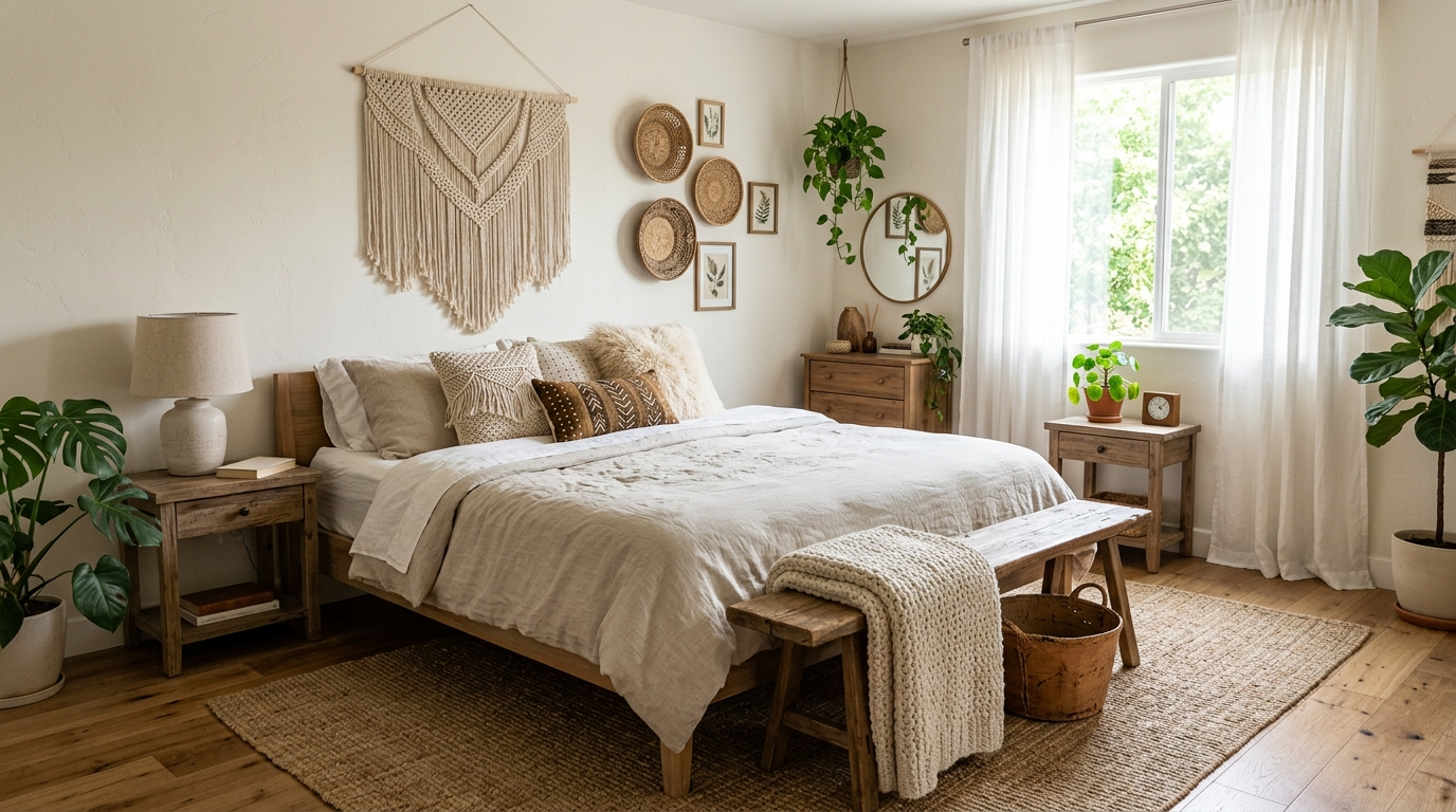 Charming Boho Bedroom Ideas for Relaxed Vibes idea 14