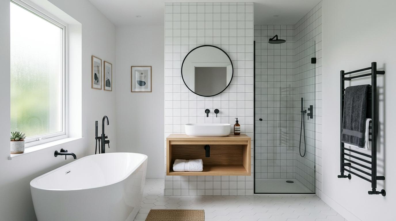 Elegant Black and White Bathroom Ideas for Timeless Contrast idea 3