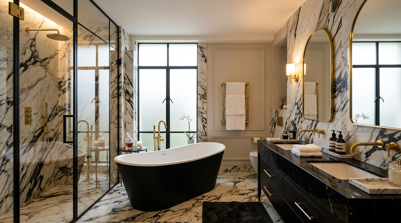 Elegant Black and White Bathroom Ideas for Timeless Contrast idea 5