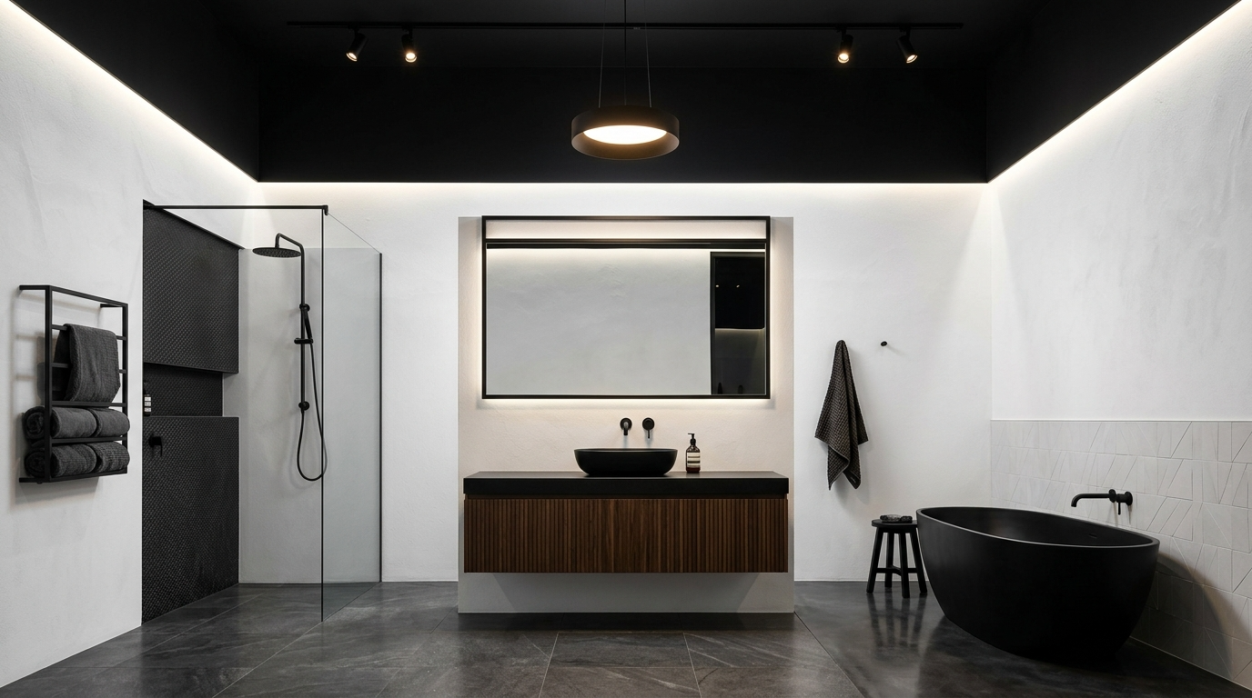 Elegant Black and White Bathroom Ideas for Timeless Contrast idea 8