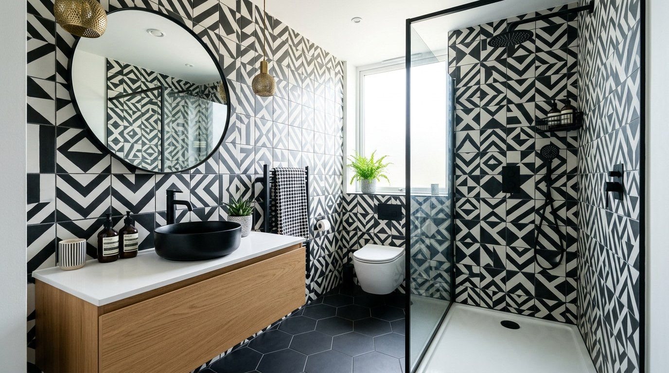 Elegant Black and White Bathroom Ideas for Timeless Contrast idea 13