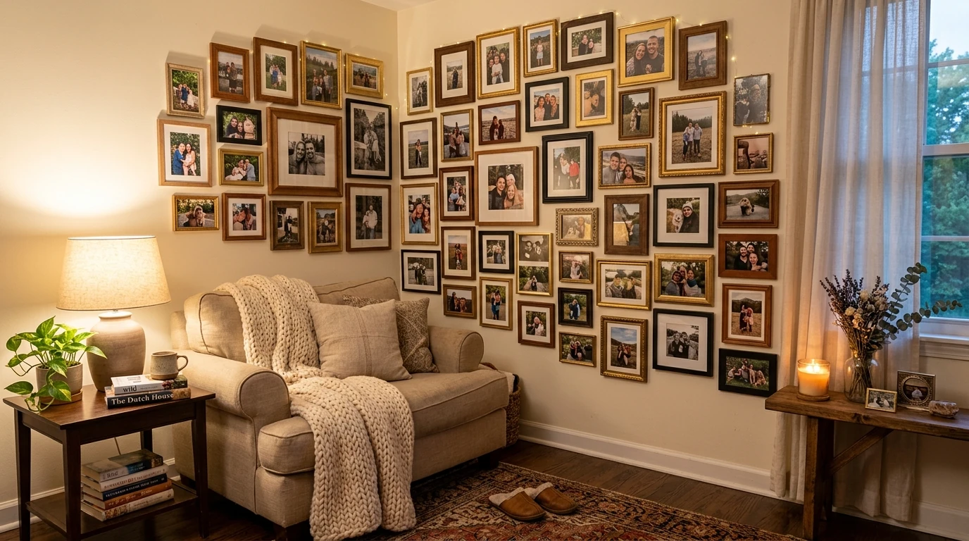 Photo wall decor idea 14