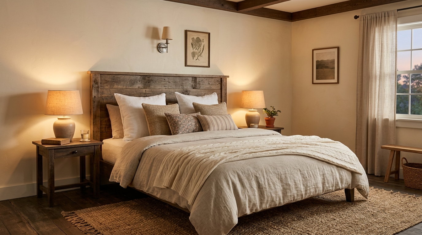 Modern Farmhouse Bedroom Ideas for Rustic Comfort idea 5