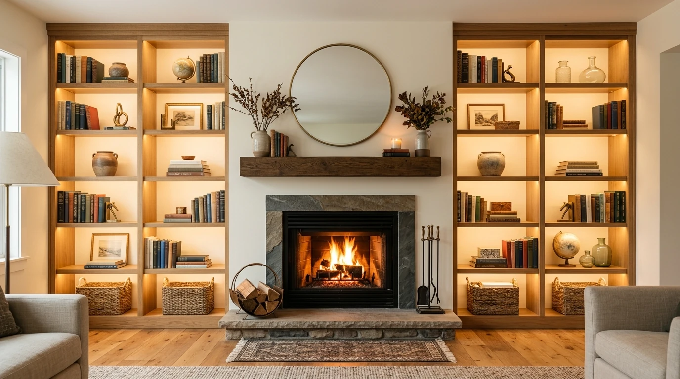 Modern Fireplace Wall Ideas for a Cozy Statement Feature idea 7
