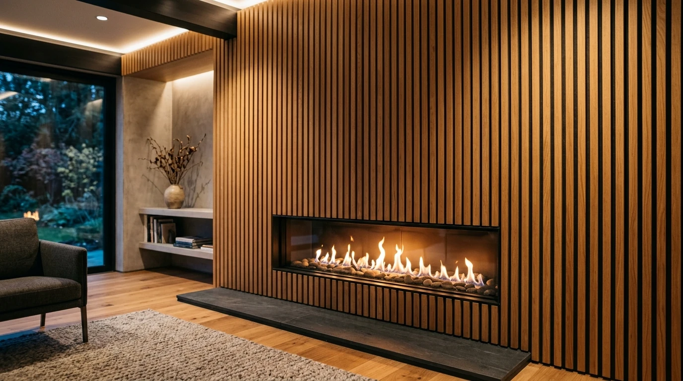 Modern Fireplace Wall Ideas for a Cozy Statement Feature idea 9