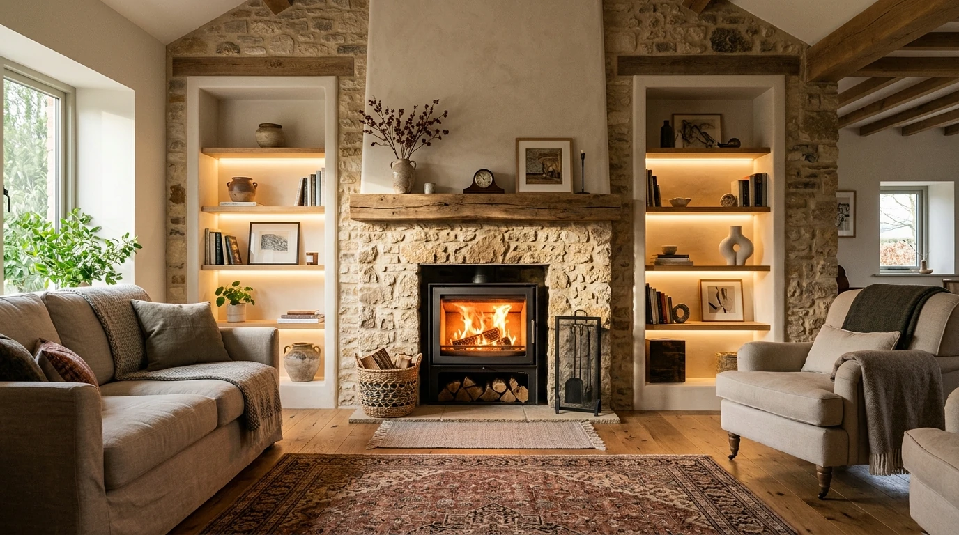 Modern Fireplace Wall Ideas for a Cozy Statement Feature idea 15