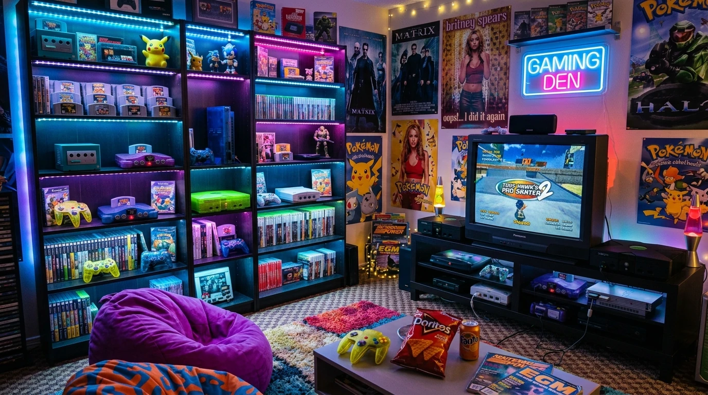 Nostalgic Y2K Living Room Ideas with Retro Flair idea 9