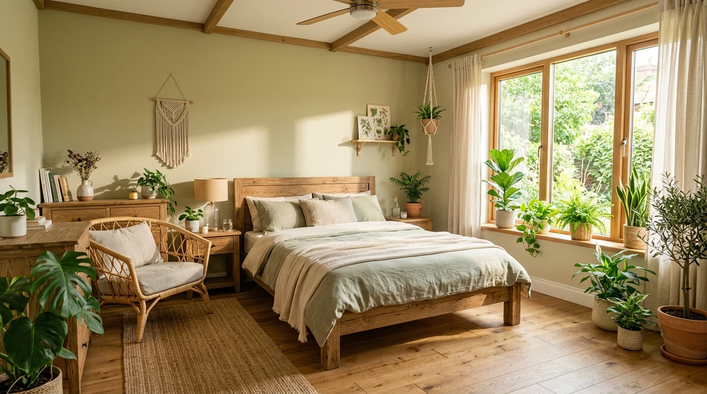 Organic natural bedroom idea 9