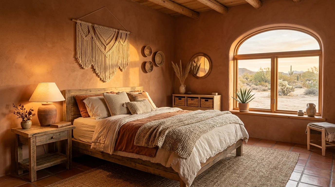 Organic natural bedroom idea 11