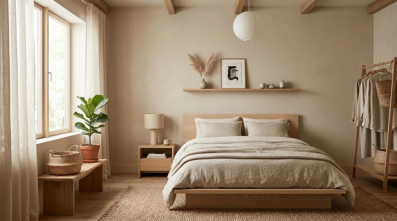 Organic natural bedroom idea 12