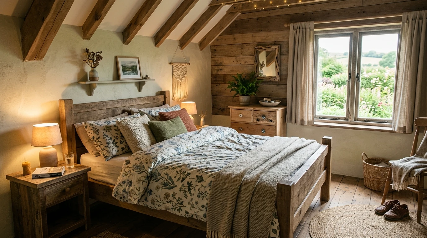 Organic natural bedroom idea 13