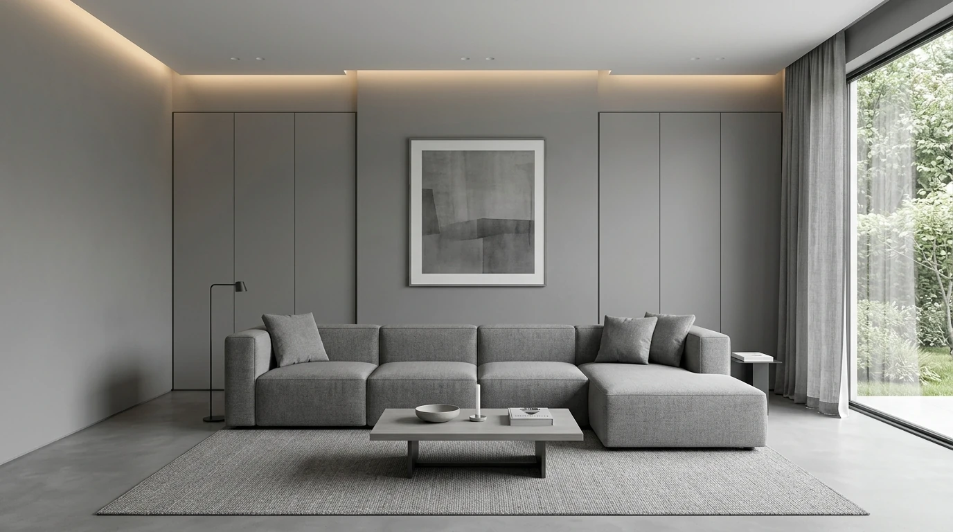 Serene minimalist living room idea 2