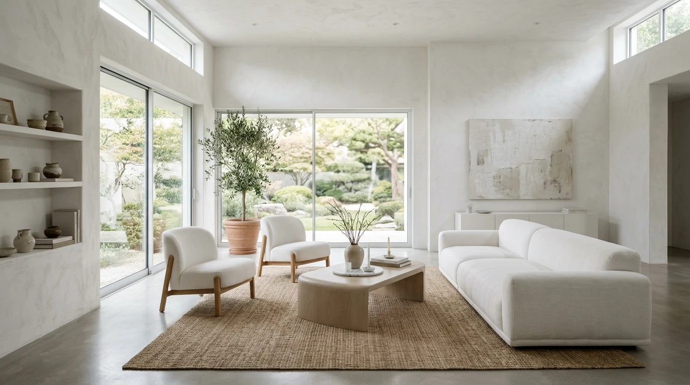 Serene minimalist living room idea 4