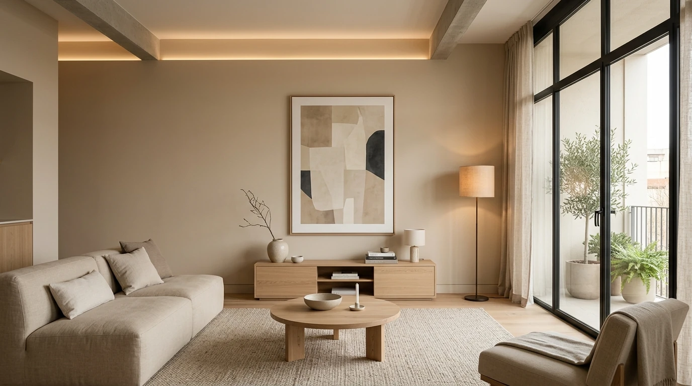 Serene minimalist living room idea 5