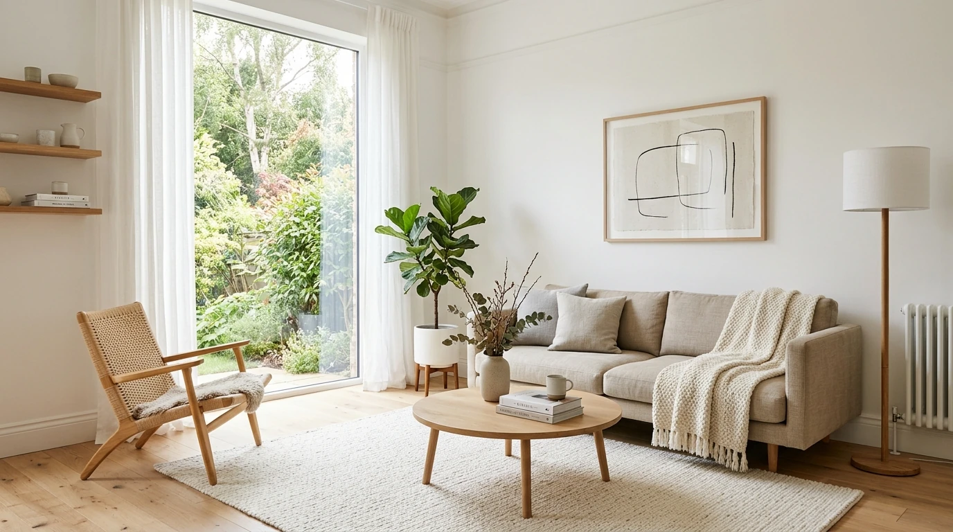 Serene minimalist living room idea 6