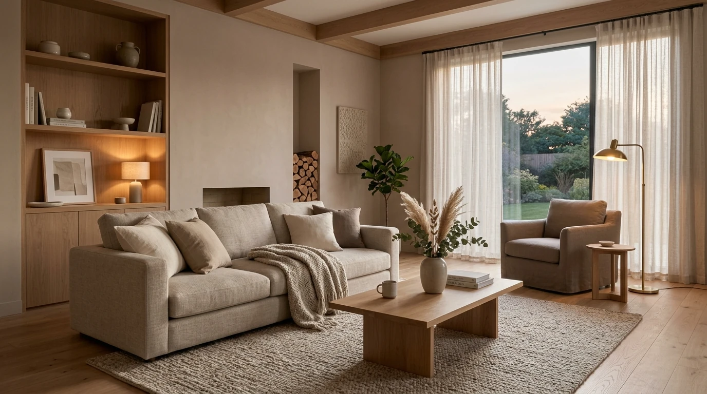 Serene minimalist living room idea 7
