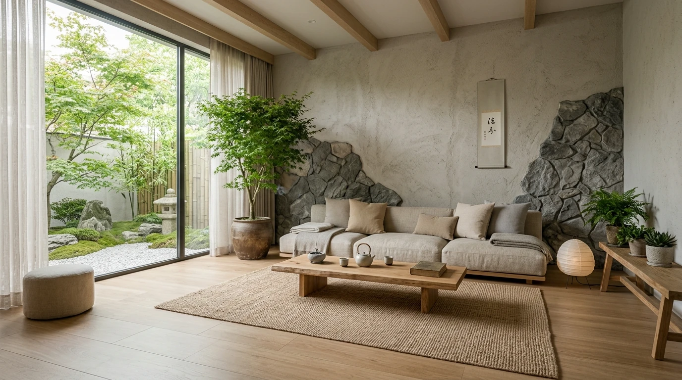 Serene minimalist living room idea 8