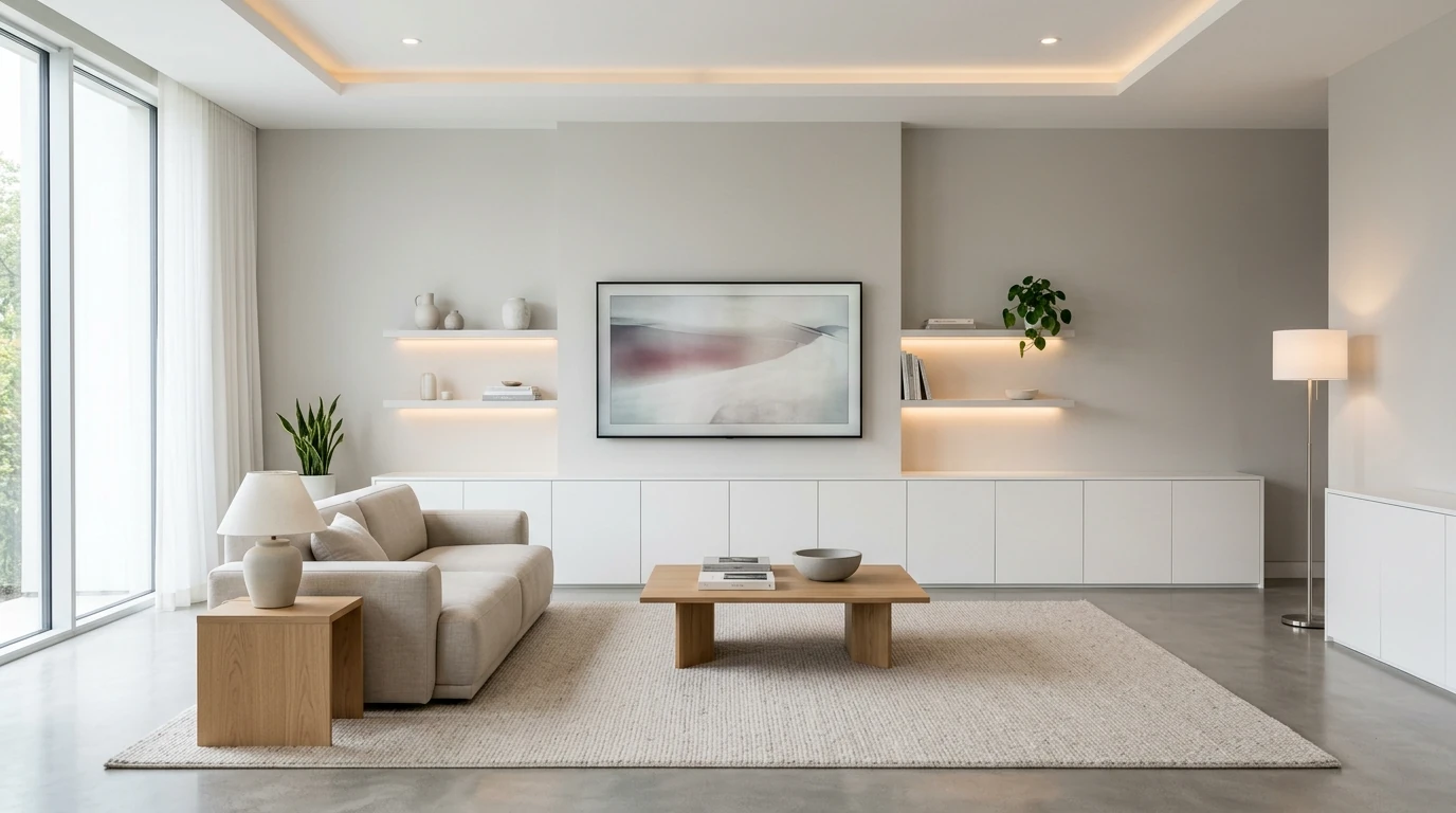 Serene minimalist living room idea 9