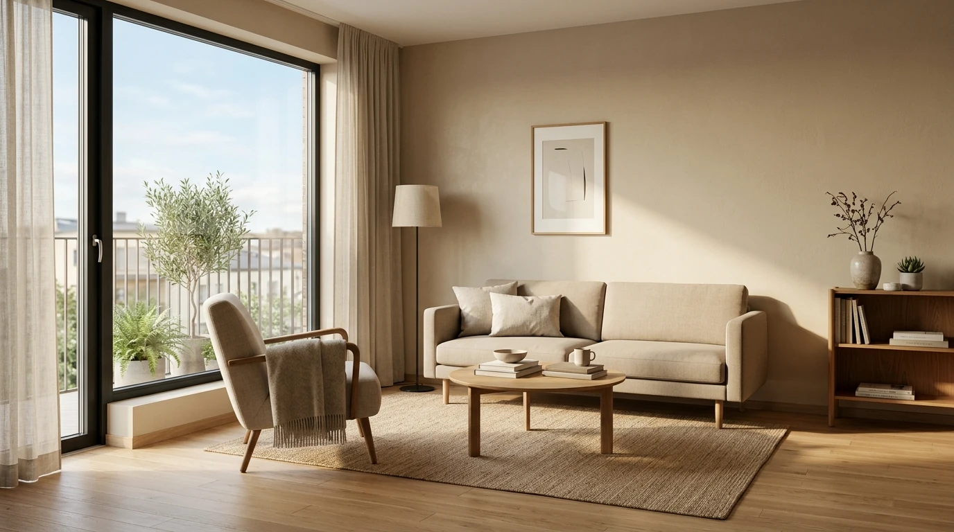 Serene minimalist living room idea 10