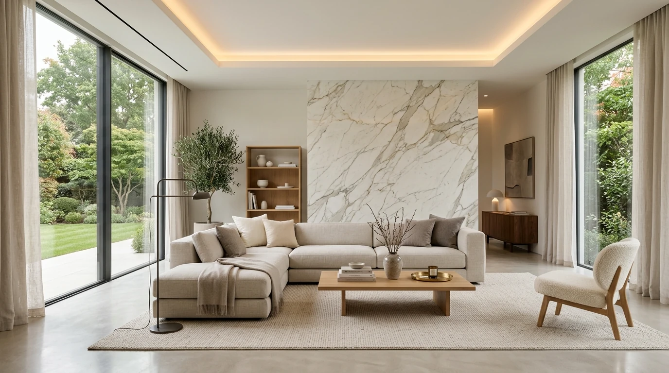 Serene minimalist living room idea 11