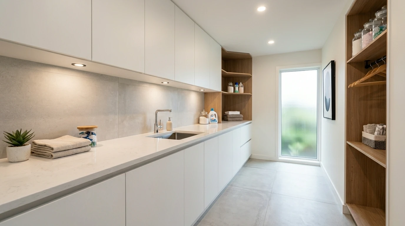 13 Sleek Modern Laundry Rooms with Clean and Minimal Design