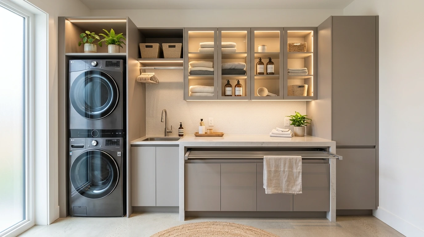 Sleek modern laundry idea 12