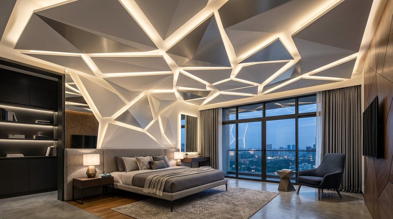 Stylish Bedroom Ceiling Design Ideas for Added Drama idea 7