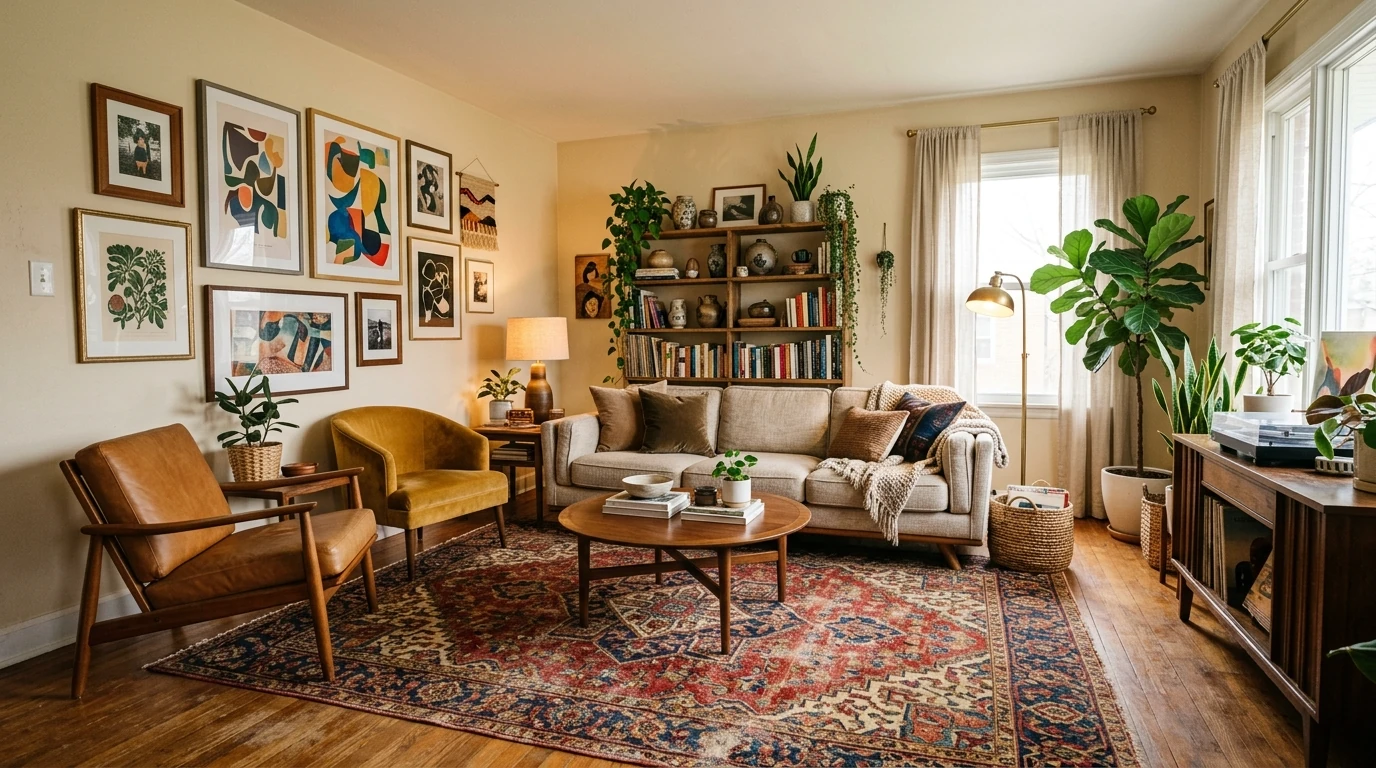 Warm cozy eclectic home idea 4