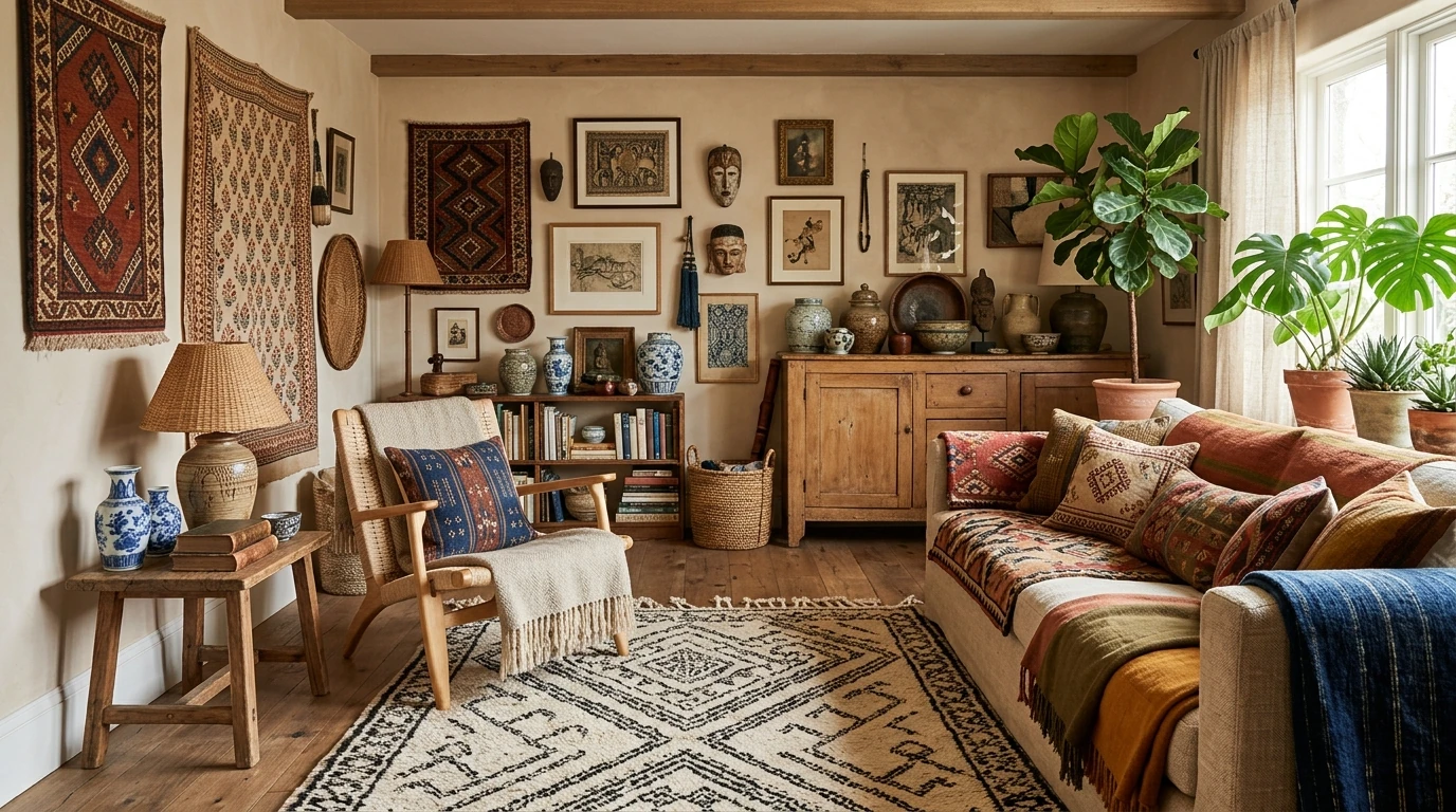 Warm cozy eclectic home idea 9