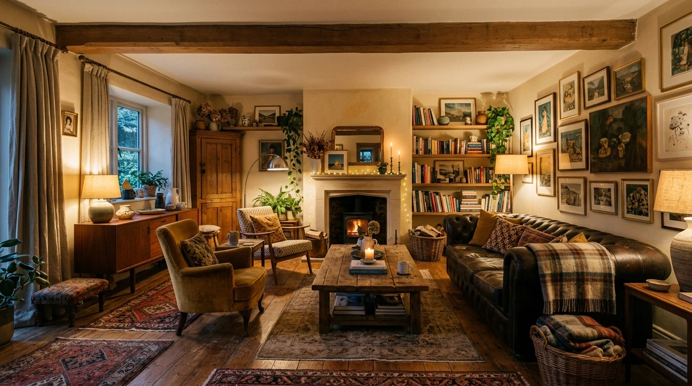 Warm cozy eclectic home idea 14